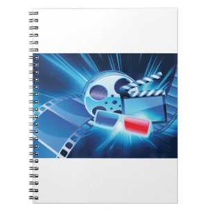 Caderno Espiral Rolo de Filme de Cinema Noturno
