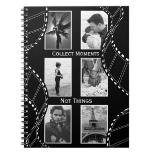 Caderno Espiral Rolo de Filme Preto e Branco Foto Personalizada