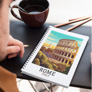 Caderno Espiral Roma clássica Itália Colosseum Histórica