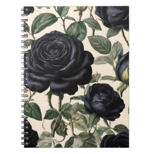Caderno Espiral **"Romance Escuro: Rosas Provinciais da Vintagem N