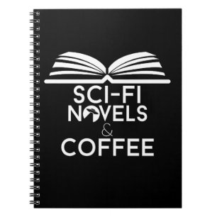 Caderno Espiral Romances de Ficção Científica e Café