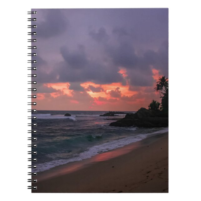 Caderno Espiral Romantic Beach at Dusk (Frente)