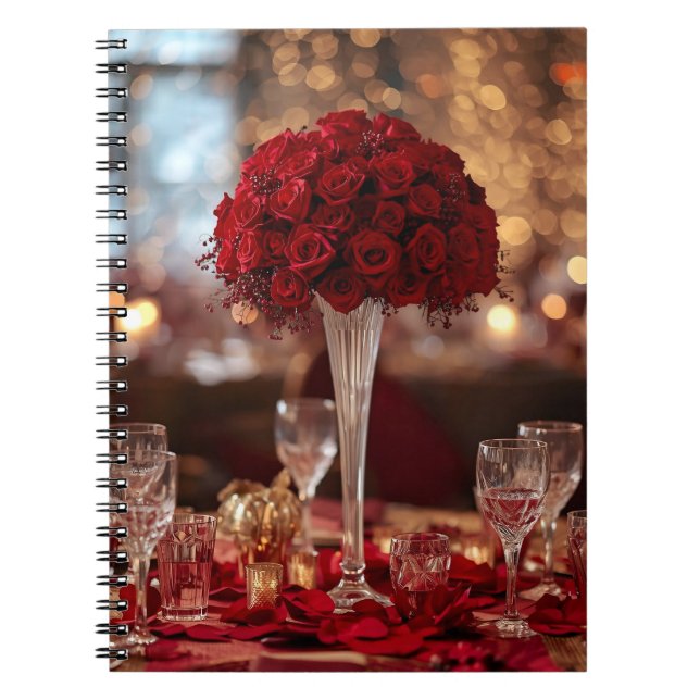 Caderno Espiral Romantic Rose Valentine Love Story Writing Journal (Frente)