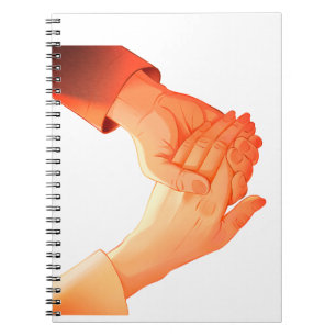 Caderno Espiral "Romântica Segurando Mãos Ilustração Mug - Amor e
