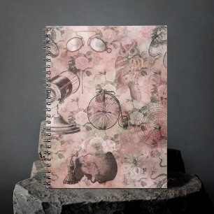 Caderno Espiral Romântico Steampunk Ephemera Antiquada