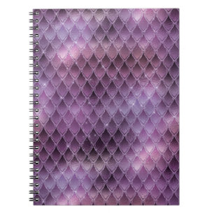 Caderno Espiral Rompantes Escamas de Dragão com Glitter e Ombre Ro