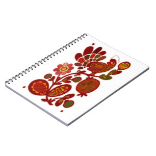 CADERNO ESPIRAL ROOSTER E FLORES