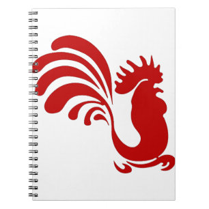 Caderno Espiral Rooster Hen Fazenda Silhouter Vintage