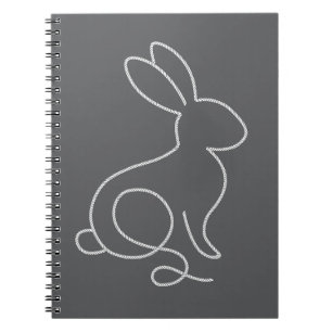 Caderno Espiral Rope Bunny Rabbit Minimamente Design moderno
