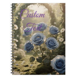 Caderno Espiral Rosa Azul Personalizado Amor - Floral do Eterno
