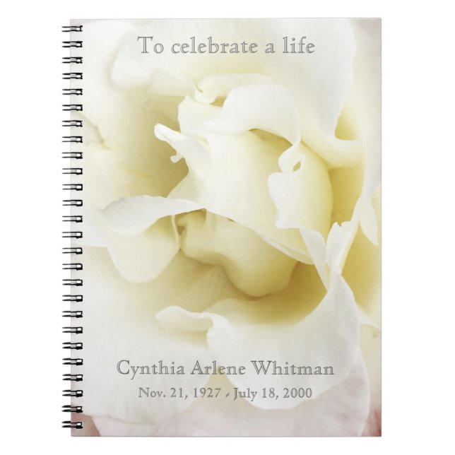 Caderno Espiral Rosa branco afiado no guestbook memorável (Frente)