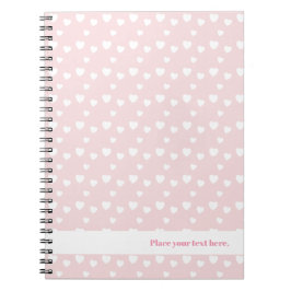Caderno Espiral Rosa Claro e Corações, aniversário, festa, celebra