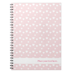 Caderno Espiral Rosa Claro e Corações, aniversário, festa, celebra