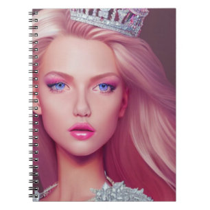 Caderno Espiral Rosa da princesa adolescente
