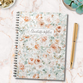 Caderno Espiral Rosa de Aquarela Eucalyptus Deixa Greenerescente F