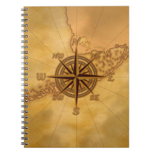 Caderno Espiral Rosa de compasso antigo do estilo