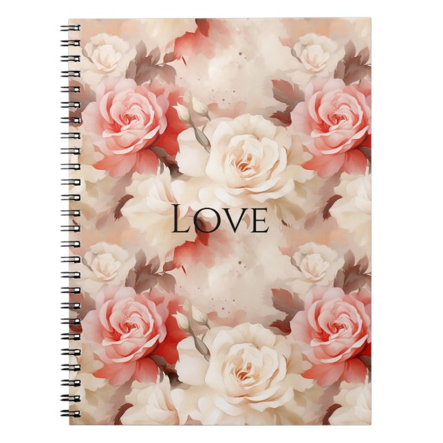 Caderno Espiral Rosa de Creme Rosa bonito (Frente)