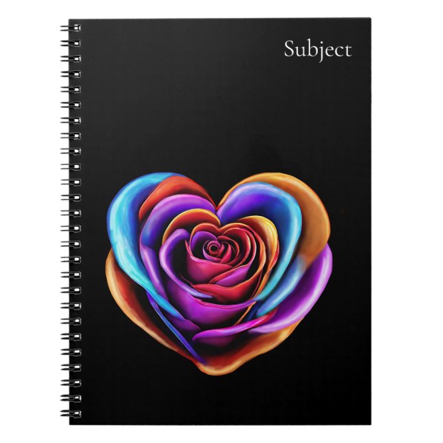 Caderno Espiral Rosa de forma colorida (Frente)