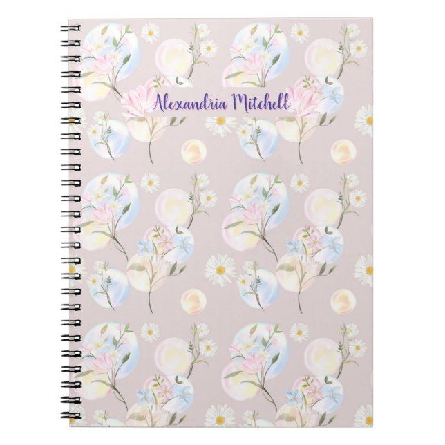 Caderno Espiral Rosa de Jardim da Princesa Leiteira (Frente)