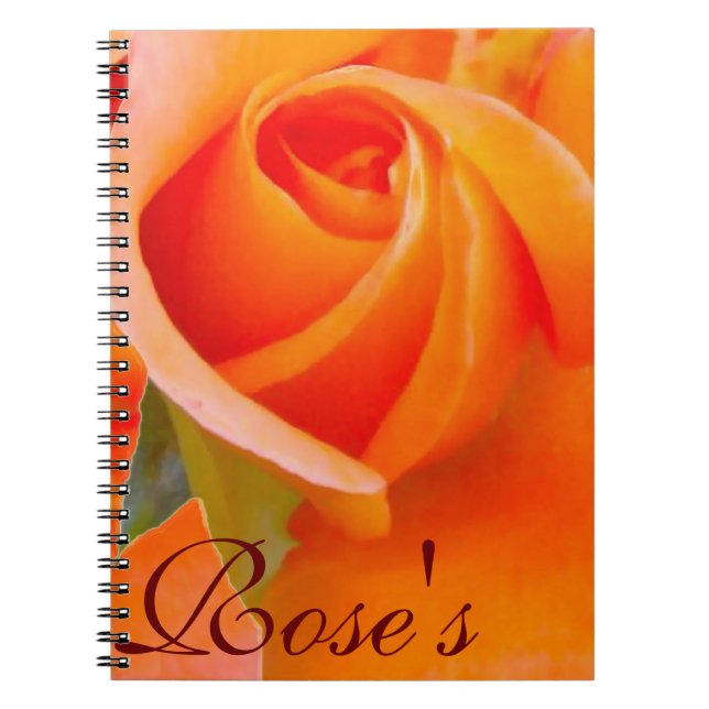 Caderno Espiral Rosa de laranja por Alexandra Cook (Frente)
