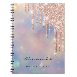 Caderno Espiral Rosa de Marca do Artista de Maquiagem de Eventos d