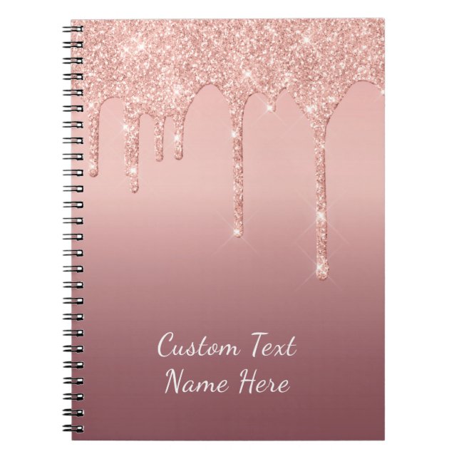 Caderno Espiral Rosa de Texto Personalizado Dissipadores Sparkle L (Frente)