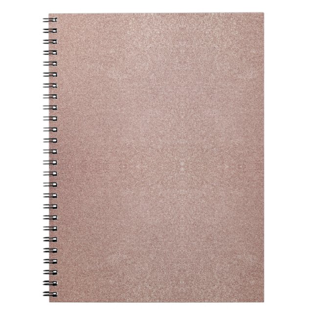 Caderno Espiral Rosa Dourada Glitter Metálico Bonito Girly Sparkly (Frente)