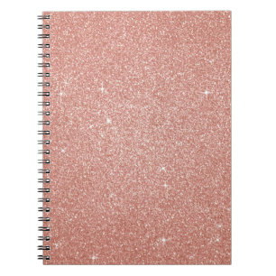 Caderno Espiral Rosa Dourado - brilhante e cintilante cor-de-rosa