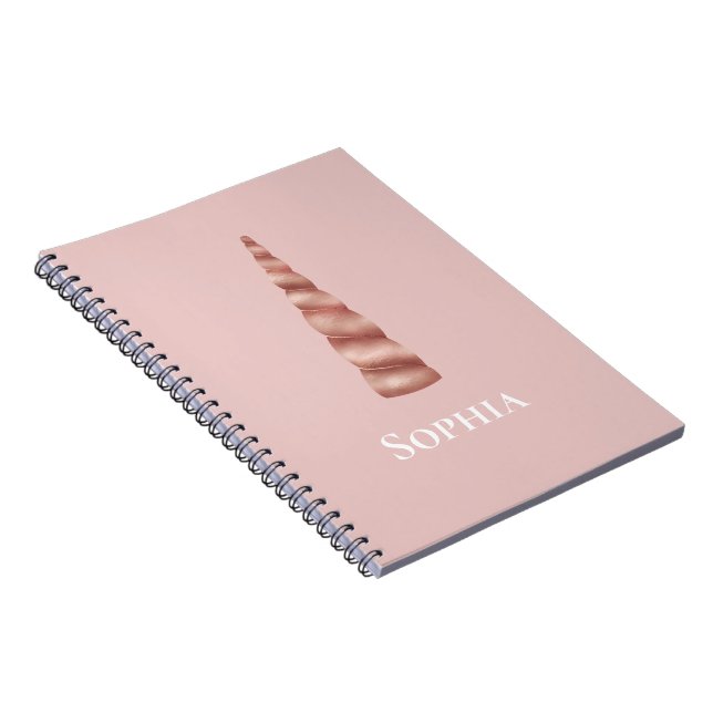 Caderno Espiral Rosa Dourado Glam Unicorn (Lado Direito)