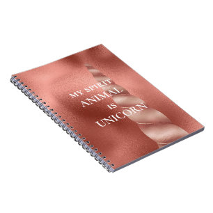 Caderno Espiral Rosa Dourado Glam Unicorn