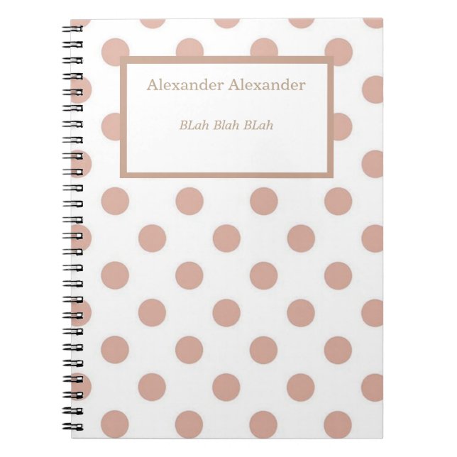 Caderno Espiral Rosa Dourado Pokadot NoteBook (Frente)