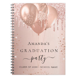 Caderno Espiral Rosa dourado-reluz de graduação do livro convidado