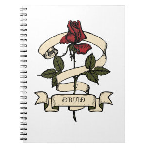 Caderno Espiral rosa druida