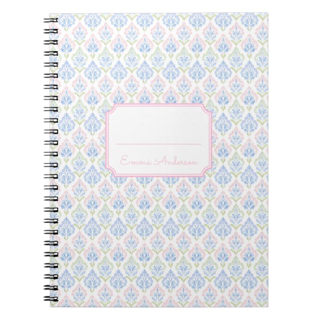 Caderno Espiral Rosa e Azul Grandmillennial (Frente)