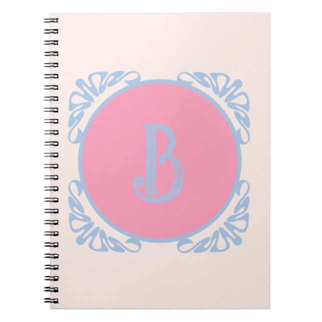 Caderno Espiral Rosa e azul personalizados (Frente)