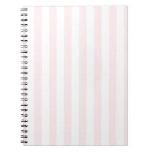 Caderno Espiral Rosa e Branco Listrado Fofo