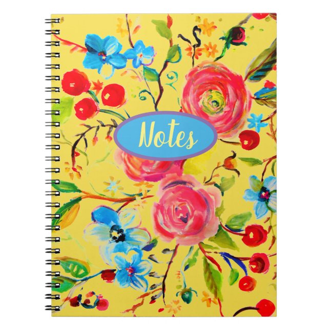 Caderno Espiral Rosa e Cherry Blossom Sunshine (Frente)