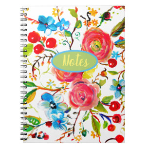 Caderno Espiral Rosa e Flor de Cerejeira Personalizáveis