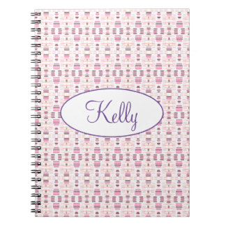 Caderno Espiral Rosa E Mauve Padrão