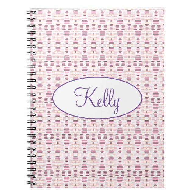 Caderno Espiral Rosa E Mauve Padrão (Frente)