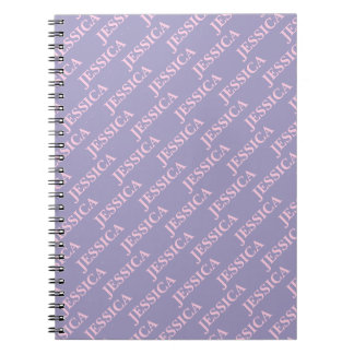 Caderno Espiral Rosa e Roxo Feminino Nome Escritório Feminino