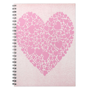Caderno Espiral Rosa Hearts