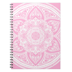 Caderno Espiral Rosa Mandala