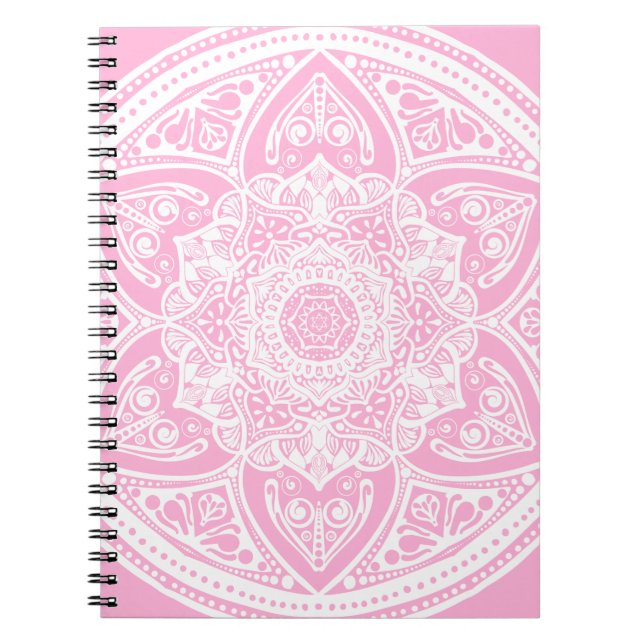 Caderno Espiral Rosa Mandala (Frente)