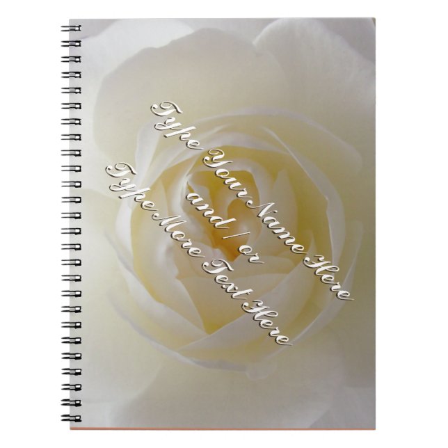 Caderno Espiral Rosa Notebook Personaliza Livro Branco Romântico (Frente)