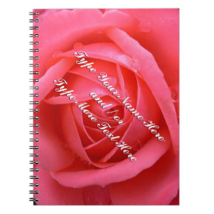 Caderno Espiral Rosa Notebook Personalizado Romântico Rosa Livro R