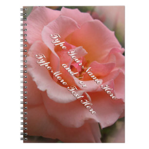 Caderno Espiral Rosa Notebook Personalize o Rosa Romântico de Pê