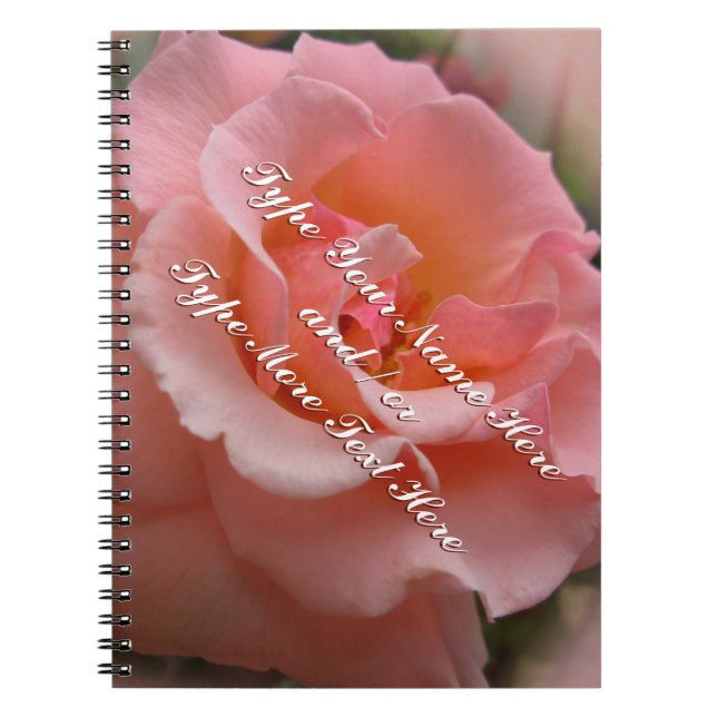 Caderno Espiral Rosa Notebook Personalize o Rosa Romântico de Pêss (Frente)