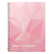 Caderno Espiral Rosa Pastel Fofa Faça Acontecer