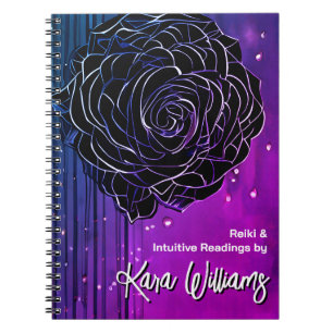 Caderno Espiral Rosa preto e roxo preto-e-roxo